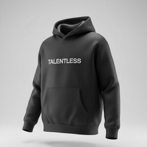 NEW TALENTLESS Hoodie Embroidered Round Logo Black Unisex